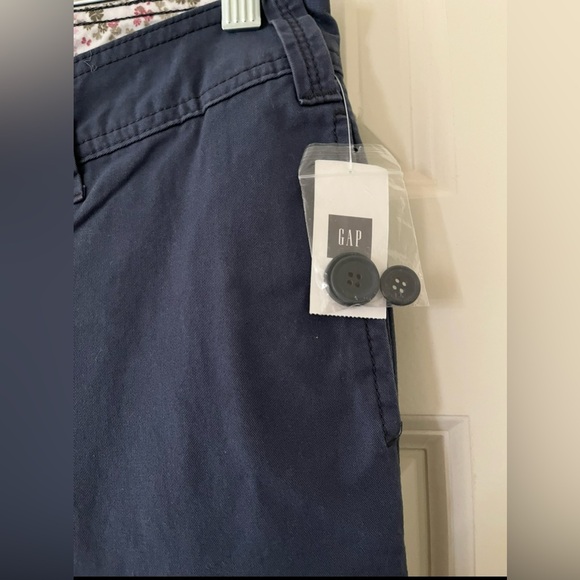 NWT Gap Hadley Wide Leg Flat Front Pockets 100% Cotton Chino Pants Curve 2 blue - Picture 3 of 7
